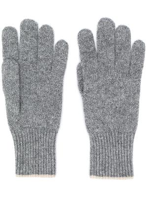 Brunello Cucinelli contrast-trimmed cashmere gloves