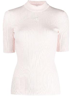 Courrèges ribbed knit short-sleeved top