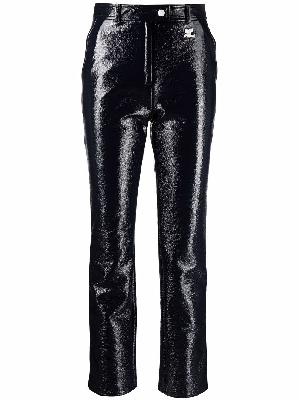 Courrèges high-shine straight trousers