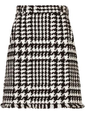 Dolce & Gabbana houndstooth-knit midi skirt