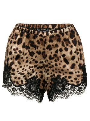 Dolce & Gabbana leopard print pajama shorts