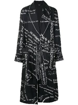 Dolce & Gabbana logo print silk gown