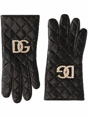 Dolce & Gabbana quilted leather gloves
