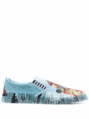 Doublet graphic print fringed sneakers