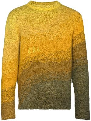 ERL logo embroidered gradient-knit jumper