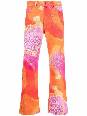 ERL abstract-print cropped jeans