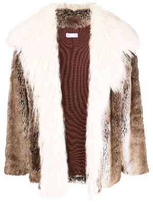 ERL faux-fur single-breasted jacket