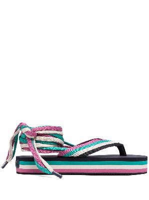 Isabel Marant tri-colour wraparound-strap sandals