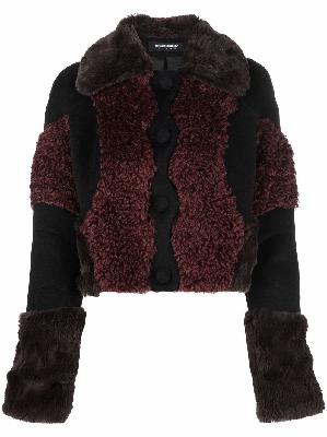 Kiko Kostadinov faux fur-panelled fitted jacket