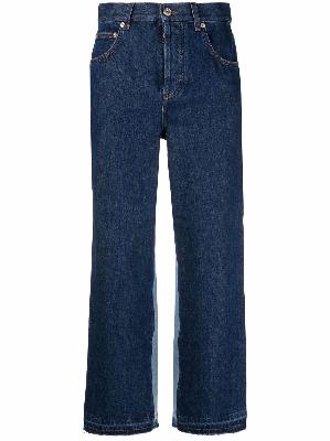 LOEWE cropped two-tone jeans