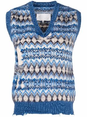 Maison Margiela intarsia-knit sleeveless sweater