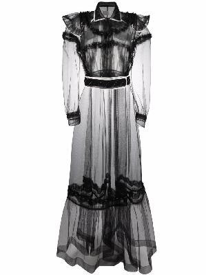 Maison Margiela Shadow-Effect tulle-overlay dress