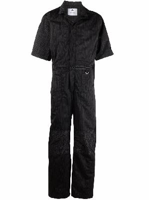 Marine Serre striped notched-collar jumpsuit