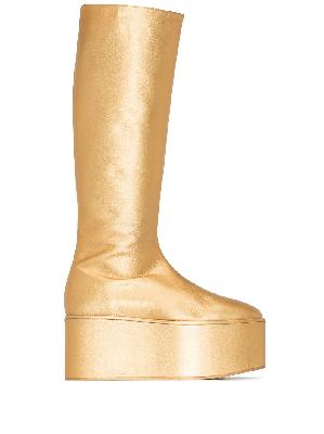 Molly Goddard Athena 90mm metallic platform boots