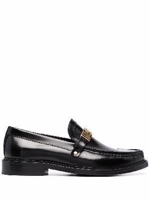 Moschino logo-letterins leather loafers