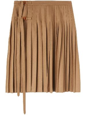 Off-White double-buckle pleated skirt