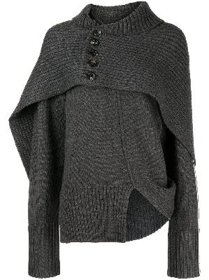 Peter Do asymmetric ribbed overlay wool jumper