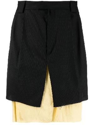 Raf Simons layered-look midi skirt