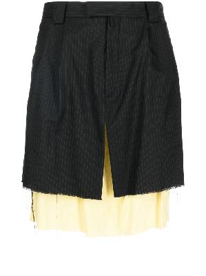 Raf Simons pinstripe layered wool skirt