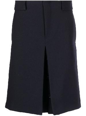 Raf Simons inverted-pleat wool skirt