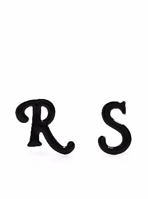 Raf Simons enamelled logo earrings