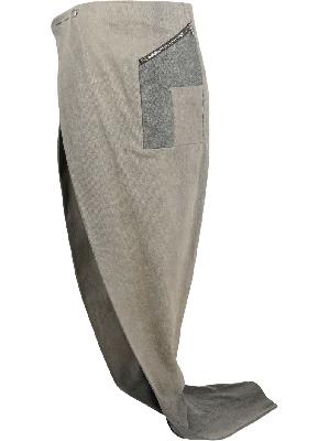 Rick Owens long-length denim cargo skirt