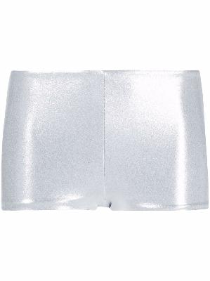 Saint Laurent metallic-effect mini shorts