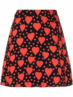 Saint Laurent heart-print mini skirt
