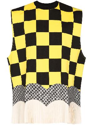 Stefan Cooke checkerboard sleeveless vest