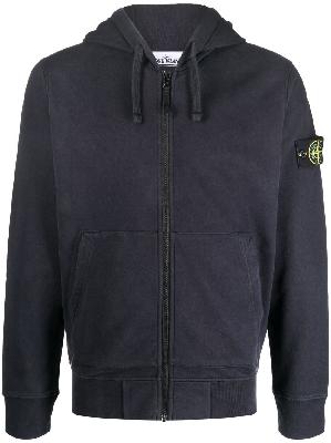 Stone Island Compass-patch zip-up hoodie