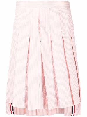 Thom Browne Seersucker pleated skirt