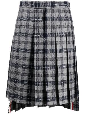 Thom Browne tartan pleated backstrap skirt
