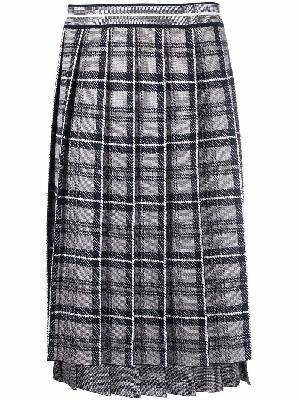 Thom Browne tartan jacquard pleated skirt