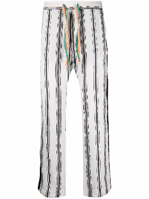 Wales Bonner stripe-print linen-silk trousers