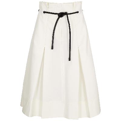 3.1 Phillip Lim Pleated Cotton Midi Skirt - White - 12