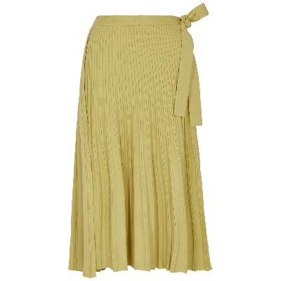 3.1 Phillip Lim Ribbed Pleated Wool-blend Skirt - Yellow - M