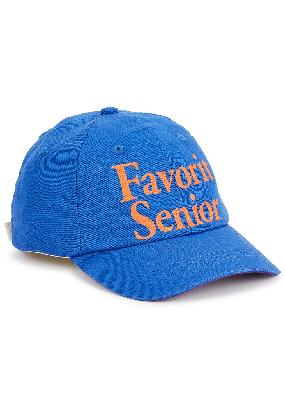 Favorit Senior blue printed cotton-blend cap