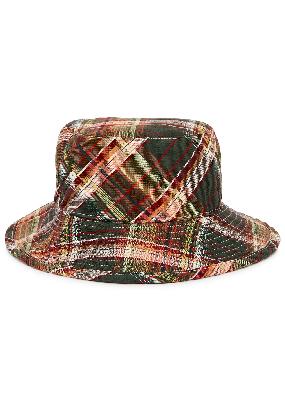Tartan-print cotton-blend bucket hat
