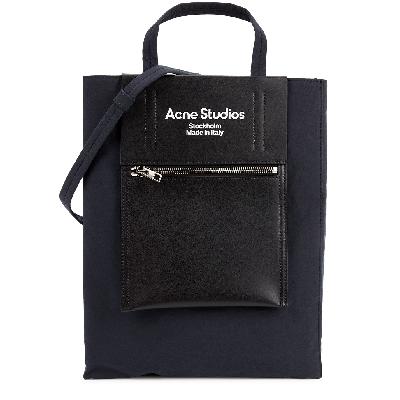 Acne Studios Baker Out Medium Canvas And Leather Top Handle Bag - Black