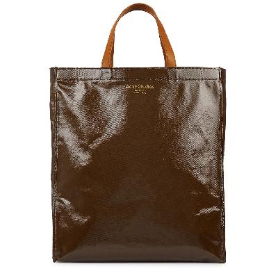 Acne Studios Audrey Solid Large Coated Canvas Tote - Brown