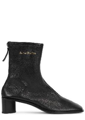 Bertine 50 black leather ankle boots