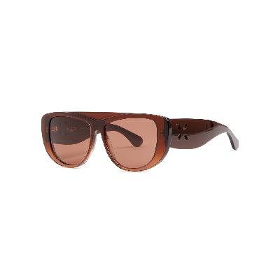 Alaïa Petal Brown Oversized Sunglasses