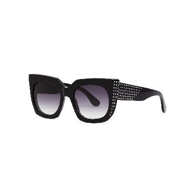 Alaïa Embellished Oversized Cat-eye Sunglasses - Black