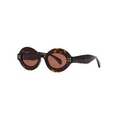 Alaïa Oversized Oval-frame Sunglasses, Sunglasses, Brown, Petal Detail