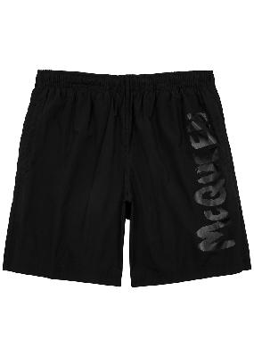 Black logo shell swim shorts