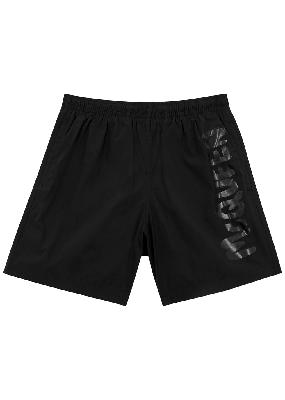 Black logo-print shell swim shorts