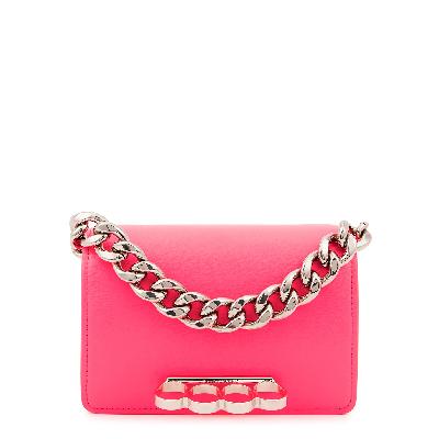 Alexander McQueen Four Ring Mini Pink Leather Clutch