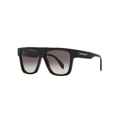 Alexander McQueen Black D-frame Sunglasses - Black Grey