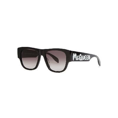Alexander McQueen Black D-frame Sunglasses