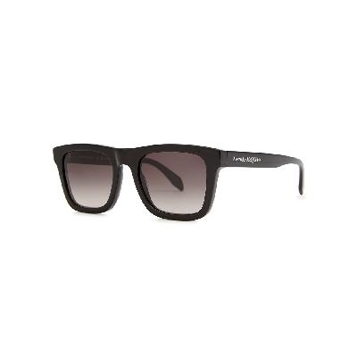 Alexander McQueen Black Wayfarer-style Sunglasses - Black Grey
